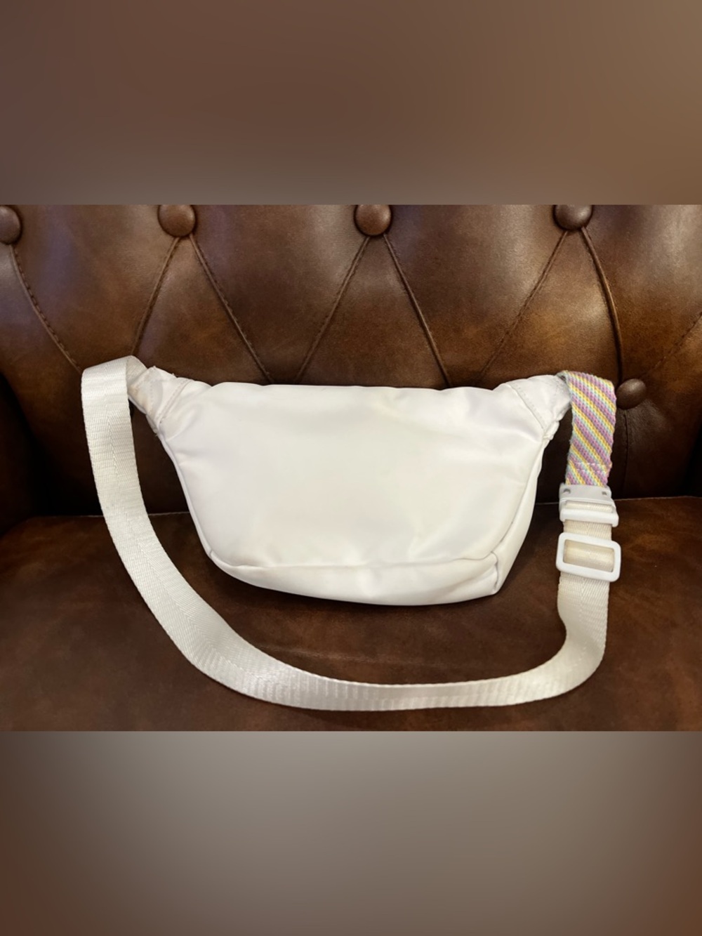Stoney Clover Lane White Crossbody Belt Bag with Gold Zipper - Picture 3 of 5